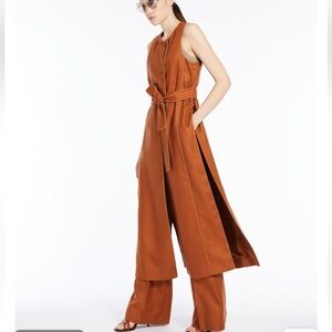 MaxMara Rust Orange Sleeveless Blazer
